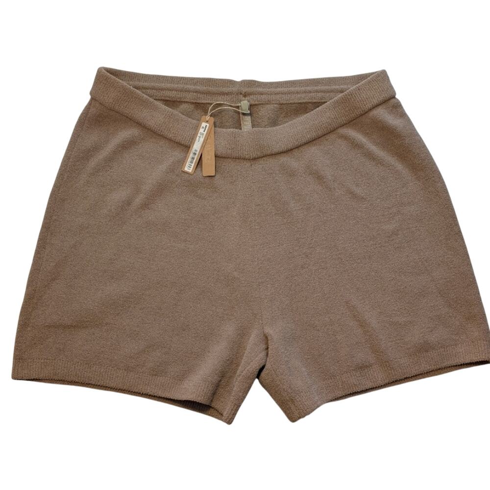 NWT Skims Cozy Light Shorts Desert Boucle Teddy Fabric Tan Size 3X